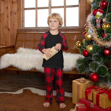 Load image into Gallery viewer, Raglan Sleeve Top and Plaid Pants Set