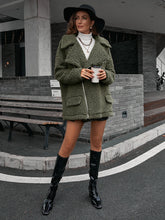 Load image into Gallery viewer, Double Take Zip-Up Collared Teddy Jacket