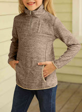 Load image into Gallery viewer, Kids Quarter-Zip Collar Sweatshirt with Kangaroo Pocket