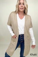 Load image into Gallery viewer, Shorts Sleeve Light Knit Dolman Cardigan