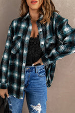 Load image into Gallery viewer, Green Buttons Pocketed Plaid Shacket