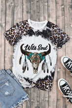 Load image into Gallery viewer, Skull Leopard Bleached Print Graphic Tee