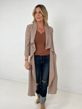 Load image into Gallery viewer, Jade By Jane Draped Front Long Body Jacket