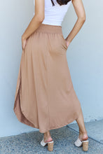 Load image into Gallery viewer, Doublju Comfort Princess Full Size High Waist Scoop Hem Maxi Skirt in Tan