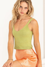Load image into Gallery viewer, HYFVE Slit Ribbed Tank in Pale Olive