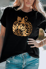 Load image into Gallery viewer, Halloween Sunflower Pumpkin Graphic Tee