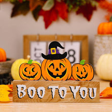 Load image into Gallery viewer, Halloween Decoration Gnome Letters Wooden Ornament