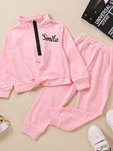 Load image into Gallery viewer, Kids SMILE Half Zip Sweatshirt and Joggers Set