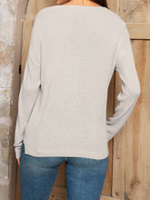 Load image into Gallery viewer, V-Neck Long Sleeve Knit Top with Pocket