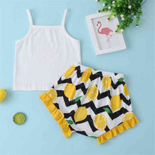Load image into Gallery viewer, Summer Graphic Cami and Lemon Print Shorts Set