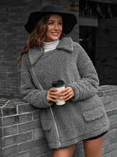 Load image into Gallery viewer, Double Take Zip-Up Collared Teddy Jacket