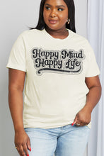 Load image into Gallery viewer, Simply Love Full Size HAPPY MIND HAPPY LIFE Graphic Cotton Tee