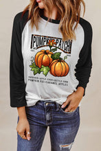 Load image into Gallery viewer, Fresh Pumpkin Graphic Contrast Long Sleeve Top