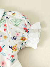 Load image into Gallery viewer, Floral Peter Pan Collar Flounce Sleeve Dress