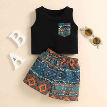 Load image into Gallery viewer, Graphic Tank and Printed Shorts Set