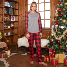 Load image into Gallery viewer, Raglan Sleeve Top and Plaid Pants Set
