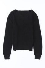 Load image into Gallery viewer, Ribbed Knit V Neck Long Sleeve Sweater