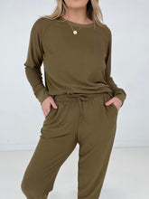 Load image into Gallery viewer, Zenana "Splendid" Reverse Soft French Terry Top & Jogger Set