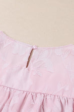 Load image into Gallery viewer, Floral Textured Ruffled Half Sleeve Babydoll Top