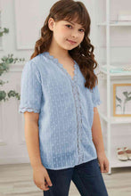 Load image into Gallery viewer, Girls Swiss Dot Spliced Lace Blouse