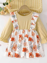 Load image into Gallery viewer, Printed Round Neck Flounce Sleeve Dress