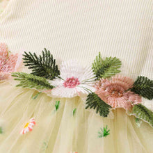 Load image into Gallery viewer, Embroidered Round Neck Flutter Sleeve Dress
