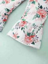 Load image into Gallery viewer, Girls Bow Detail Cami and Floral Flare Pants Set