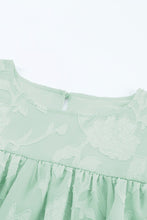 Load image into Gallery viewer, Floral Textured Ruffled Half Sleeve Babydoll Top
