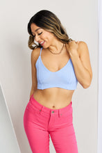 Load image into Gallery viewer, Zenana Full Size Textured Spaghetti Strap Bralette in Spring Blue