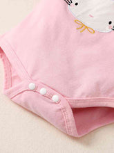Load image into Gallery viewer, Short Sleeve Bunny Graphic Top and Bow Detail Skirt Set