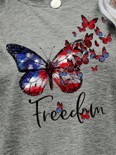 Load image into Gallery viewer, FREEDOM Butterfly Graphic Short Sleeve Tee