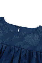 Load image into Gallery viewer, Floral Textured Ruffled Half Sleeve Babydoll Top