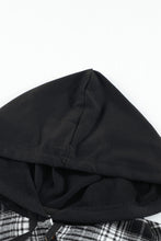 Load image into Gallery viewer, Plaid Drawstring Hooded Shirt Jacket