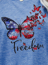 Load image into Gallery viewer, FREEDOM Butterfly Graphic Short Sleeve Tee