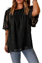 Load image into Gallery viewer, Floral Textured Ruffled Half Sleeve Babydoll Top