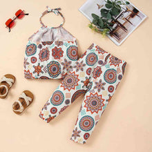 Load image into Gallery viewer, Printed Halter Neck Top and Pants Set