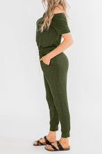 Load image into Gallery viewer, Green Living My Life Drawstring Jogger Jumpsuit