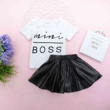 Load image into Gallery viewer, Girls MINI BOSS Graphic Tee and Skirt Set