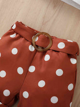 Load image into Gallery viewer, Girls Graphic Butterfly Sleeve Top and Polka Dot Shorts Set