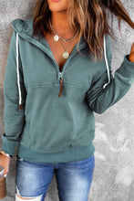 Load image into Gallery viewer, Half Zip Colorblock Pocket Patchwork Long Sleeve Hoodie