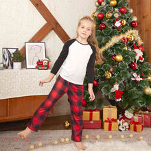 Load image into Gallery viewer, Raglan Sleeve Top and Plaid Pants Set
