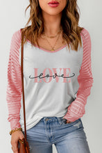 Load image into Gallery viewer, LOVE Graphic Raglan Sleeve V-Neck Tee