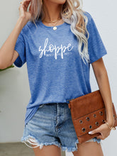 Load image into Gallery viewer, Slogan Graphic Round Neck Short Sleeve Tee