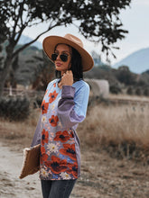Load image into Gallery viewer, Floral Print Front Zipper Drop Shoulder Blouse