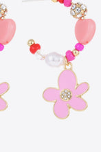Load image into Gallery viewer, Flower C-Hoop Drop Earrings