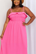 Load image into Gallery viewer, White Birch What In Carnation Full Size Shirred Sleeveless Dress