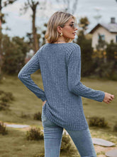 Load image into Gallery viewer, Ribbed Square Neck Long Sleeve Tee