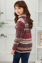 Load image into Gallery viewer, Girls Striped Cowl Neck Top with Pockets