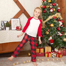 Load image into Gallery viewer, Raglan Sleeve Top and Plaid Pants Set
