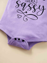 Load image into Gallery viewer, MY ALL PANTS ARE SASSY Graphic Bodysuit and Floral Shorts Set